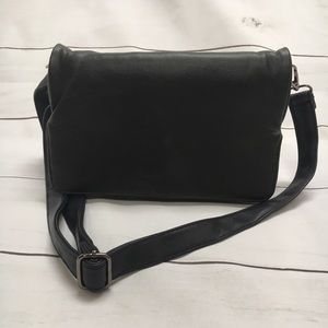 Black Rosetti Leather Crossbody Purse